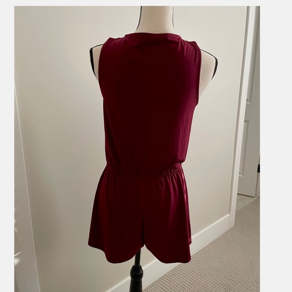 Ambiance romper in burgundy, gold zipper front, size medium. Super cute. - Picture 4 of 5
